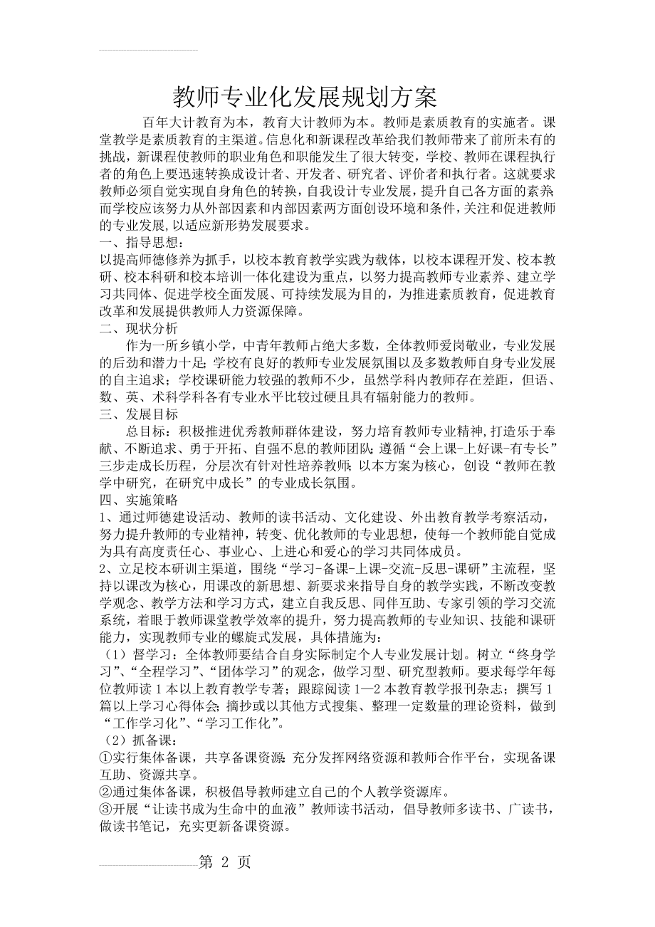 教师专业化发展规划方案(4页).doc_第2页