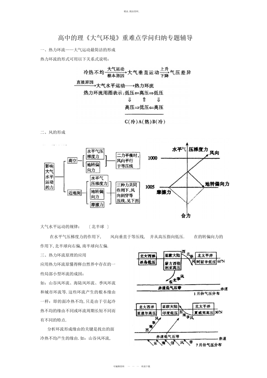 2022年高中地理重难点知识归纳专题辅导 .docx_第1页