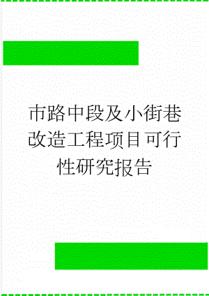 市路中段及小街巷改造工程项目可行性研究报告(50页).doc