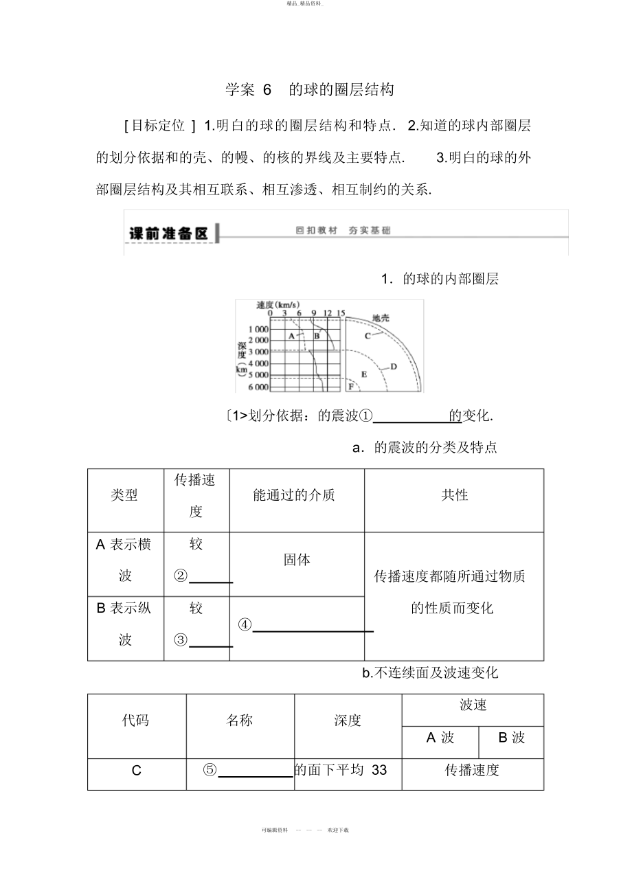 2022年高考地理一轮复习教案地球的圈层结构 .docx_第1页