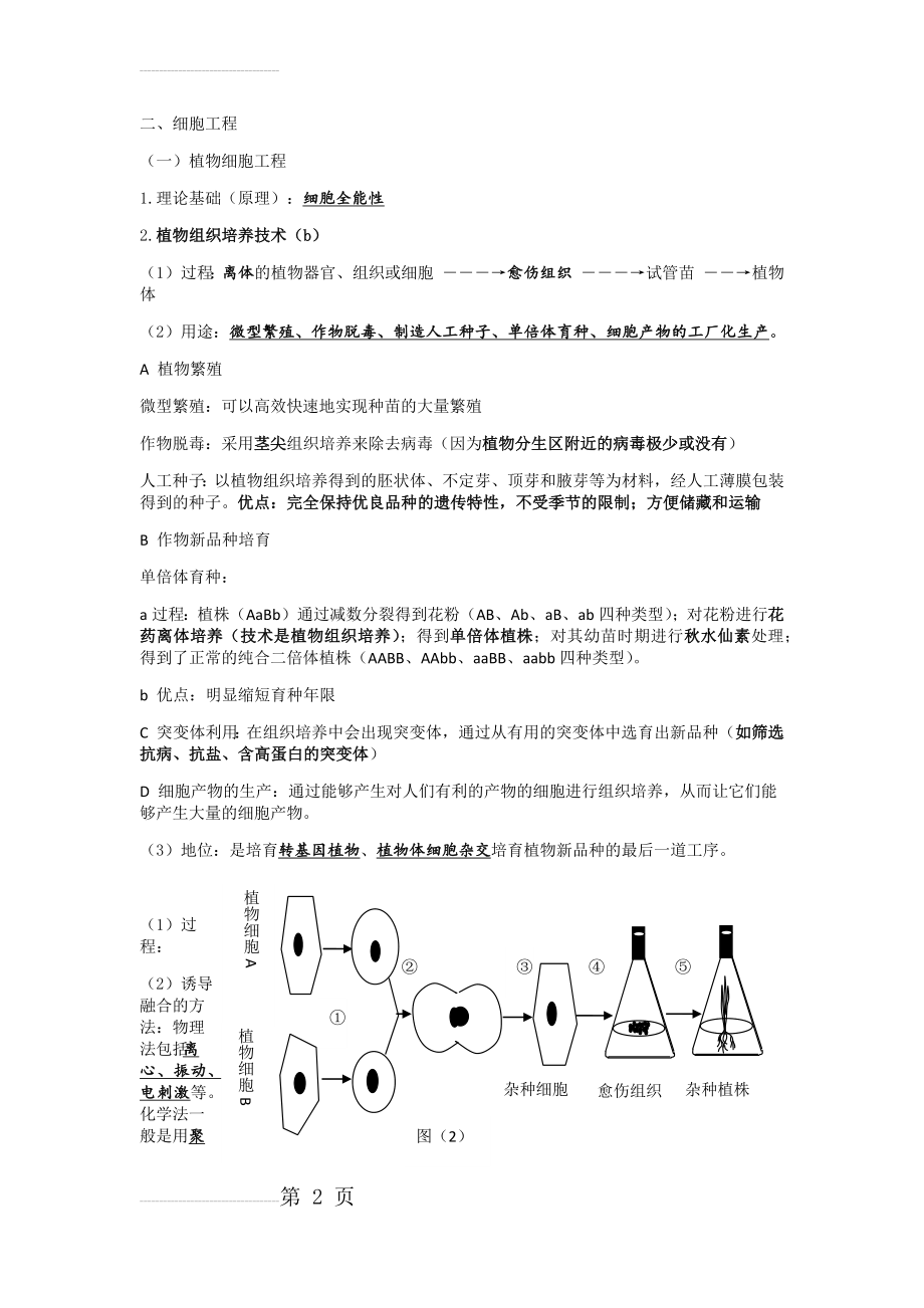 选修三细胞工程知识点填空及答案(5页).doc_第2页