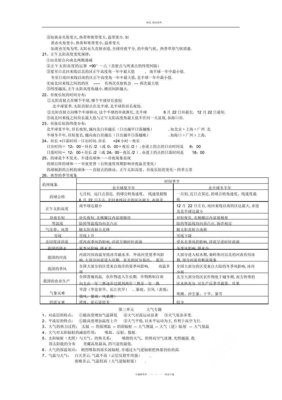 2022年高中地理必修一知识点总结详细.docx_第2页