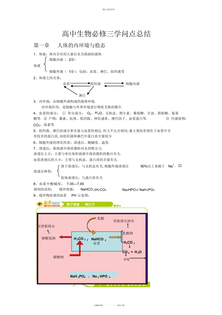 2022年高中生物必修三知识点总结11.docx_第1页