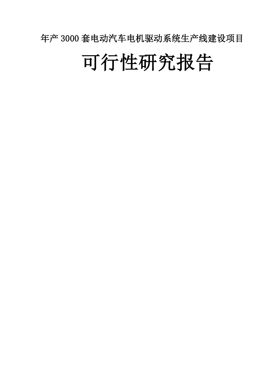 年产3000套电动汽车电机驱动系统生产线建设项目可行性研究报告(62页).doc_第2页