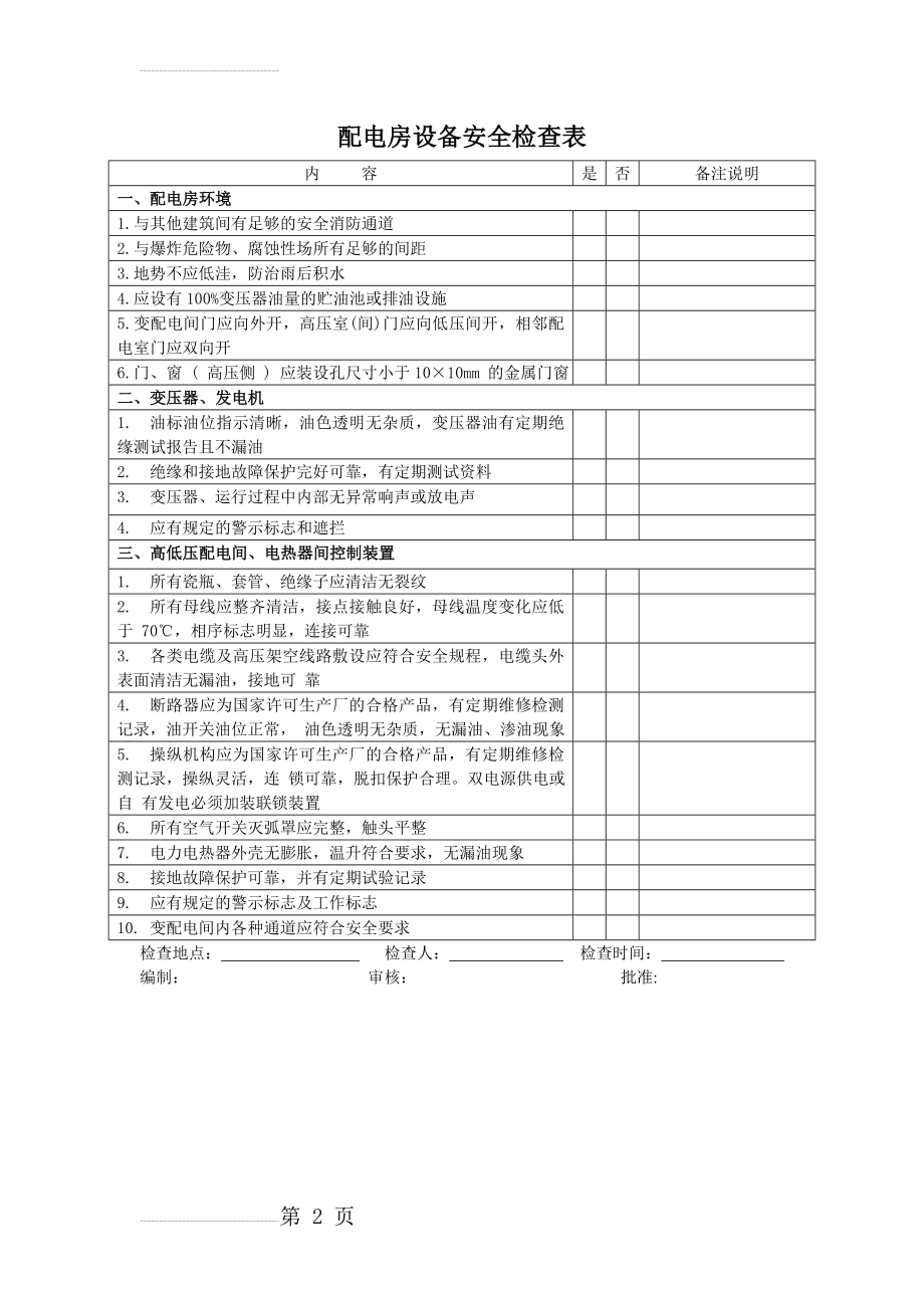 配电房安全检查表(2页).doc_第2页