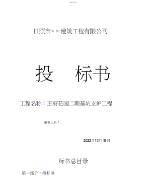 2022年某基坑支护工程投标文件 .docx