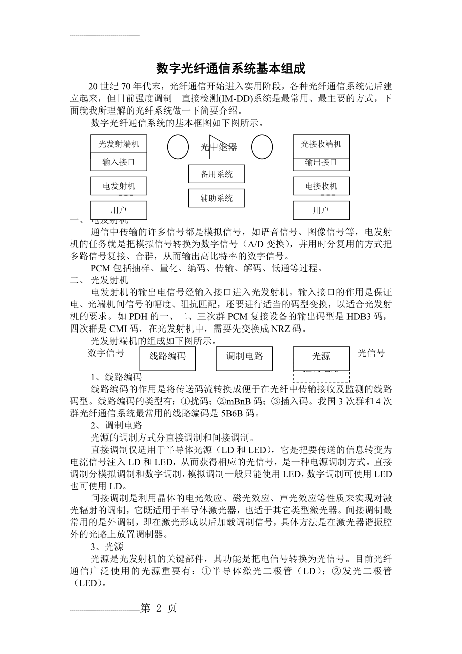 数字光纤通信系统基本组成(4页).doc_第2页