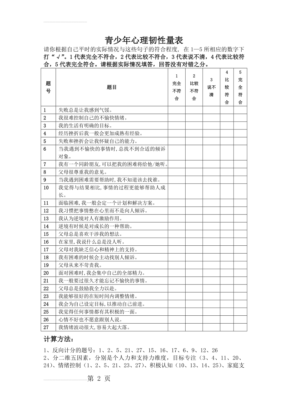 青少年心理弹性量表及计算(3页).doc_第2页