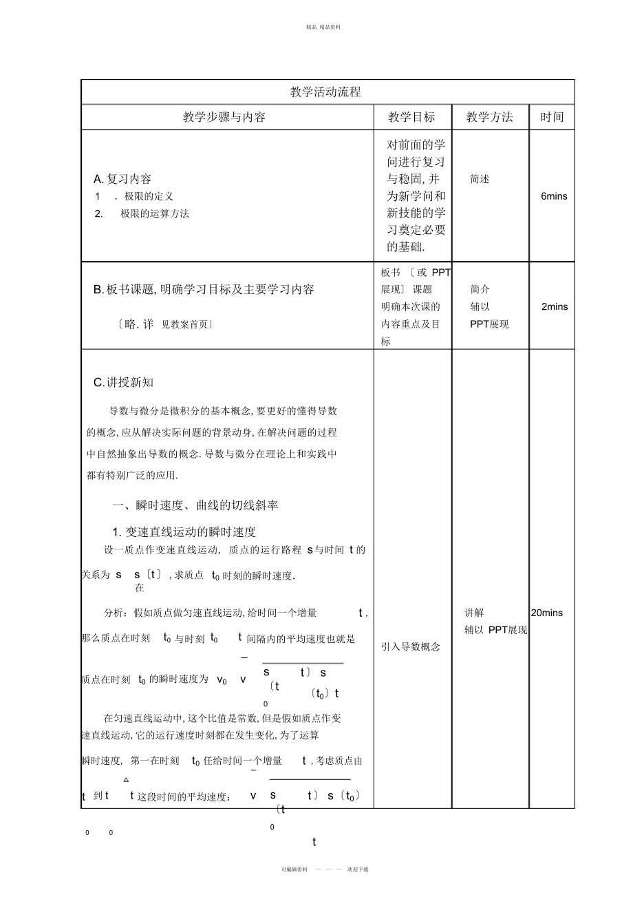 2022年高等数学-导数的概念-教案 .docx_第2页