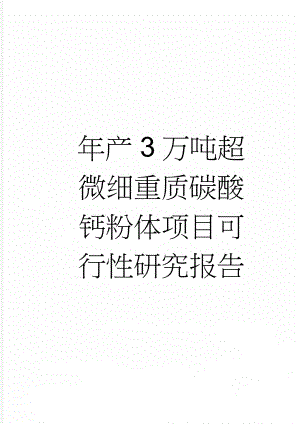 年产3万吨超微细重质碳酸钙粉体项目可行性研究报告(22页).docx