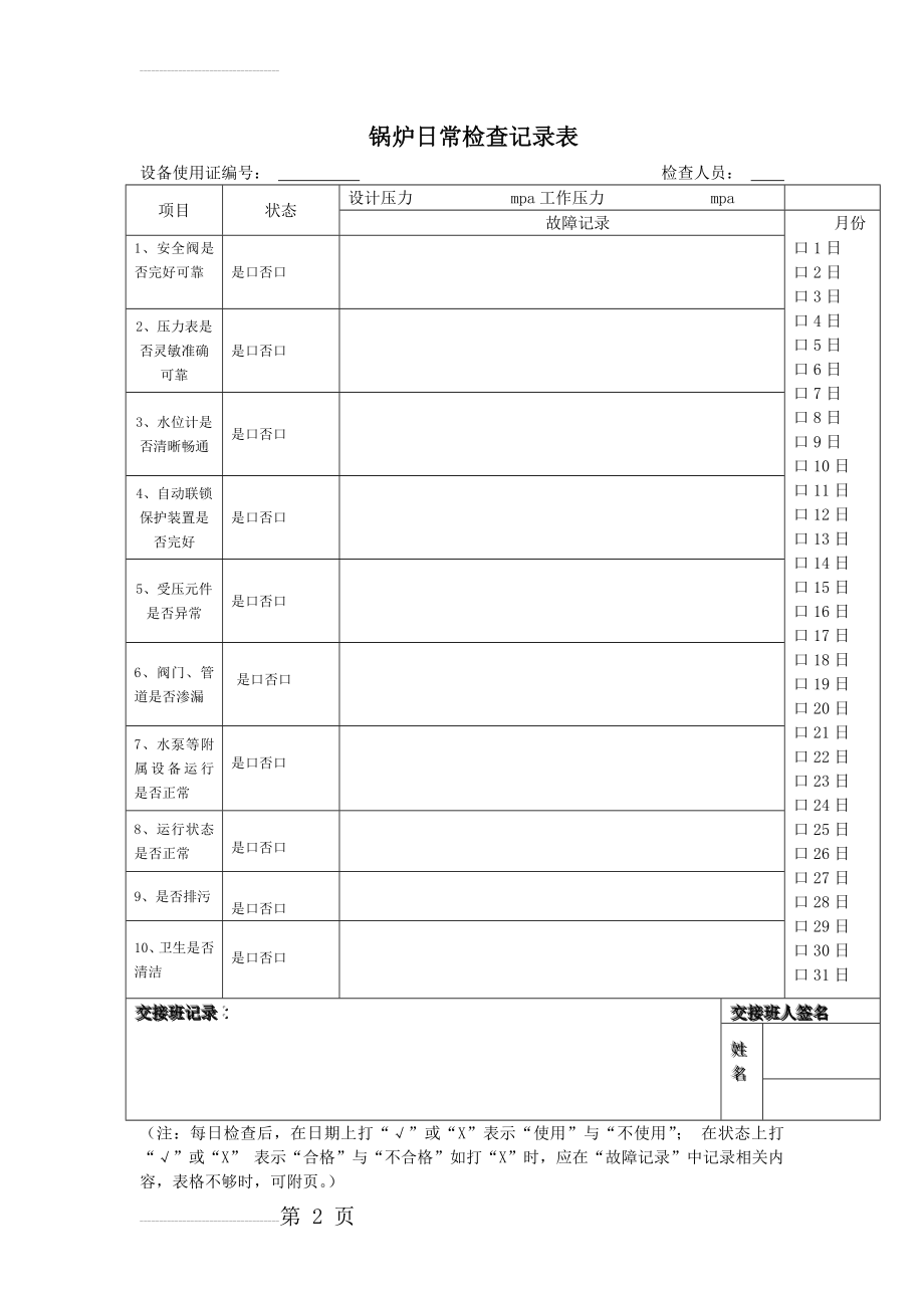 锅炉日常检查记录表(3页).doc_第2页