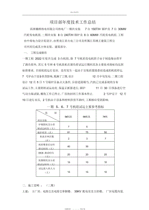 2022年项目部度技术工作总结.docx