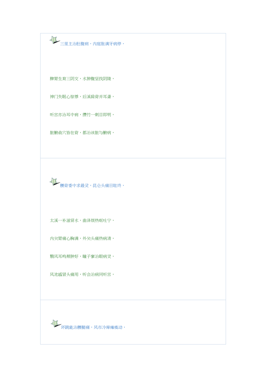 医学专题一常用人体穴位治病功效歌诀.docx_第2页