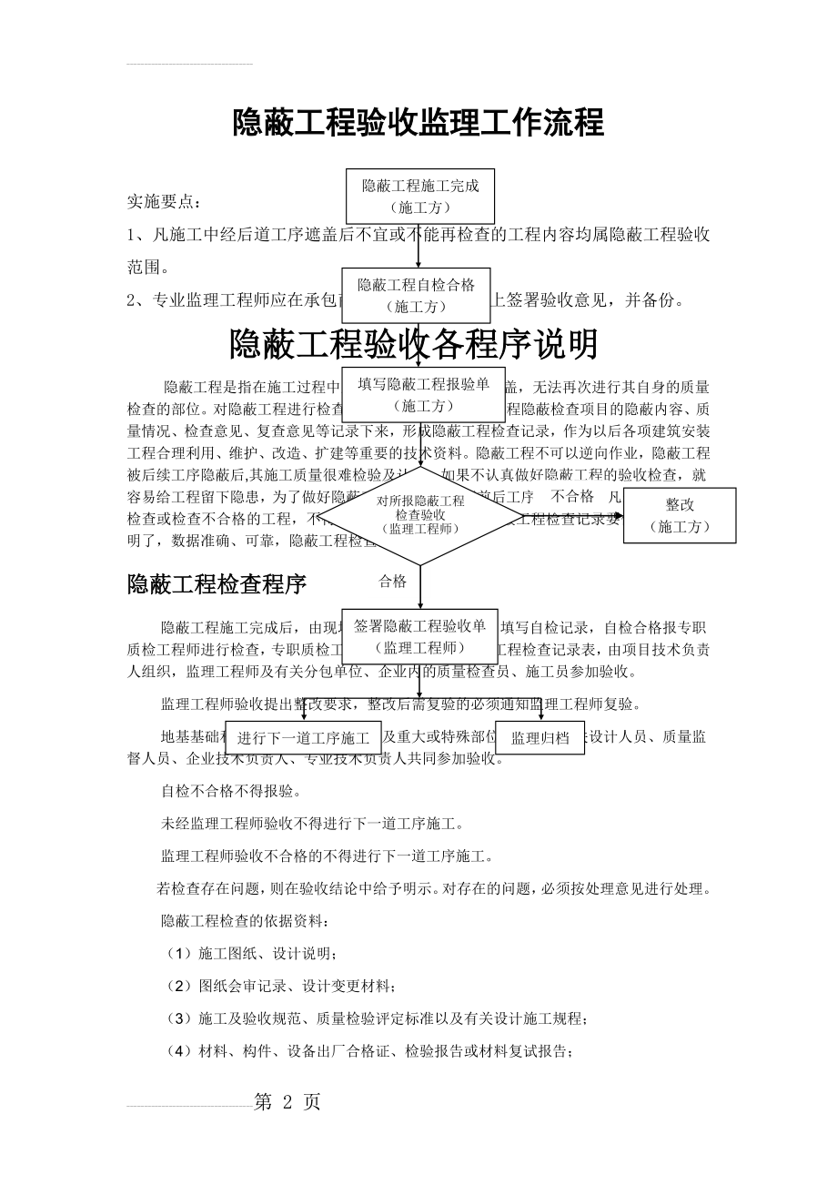 隐蔽工程验收监理工作流程图及说明(9页).doc_第2页