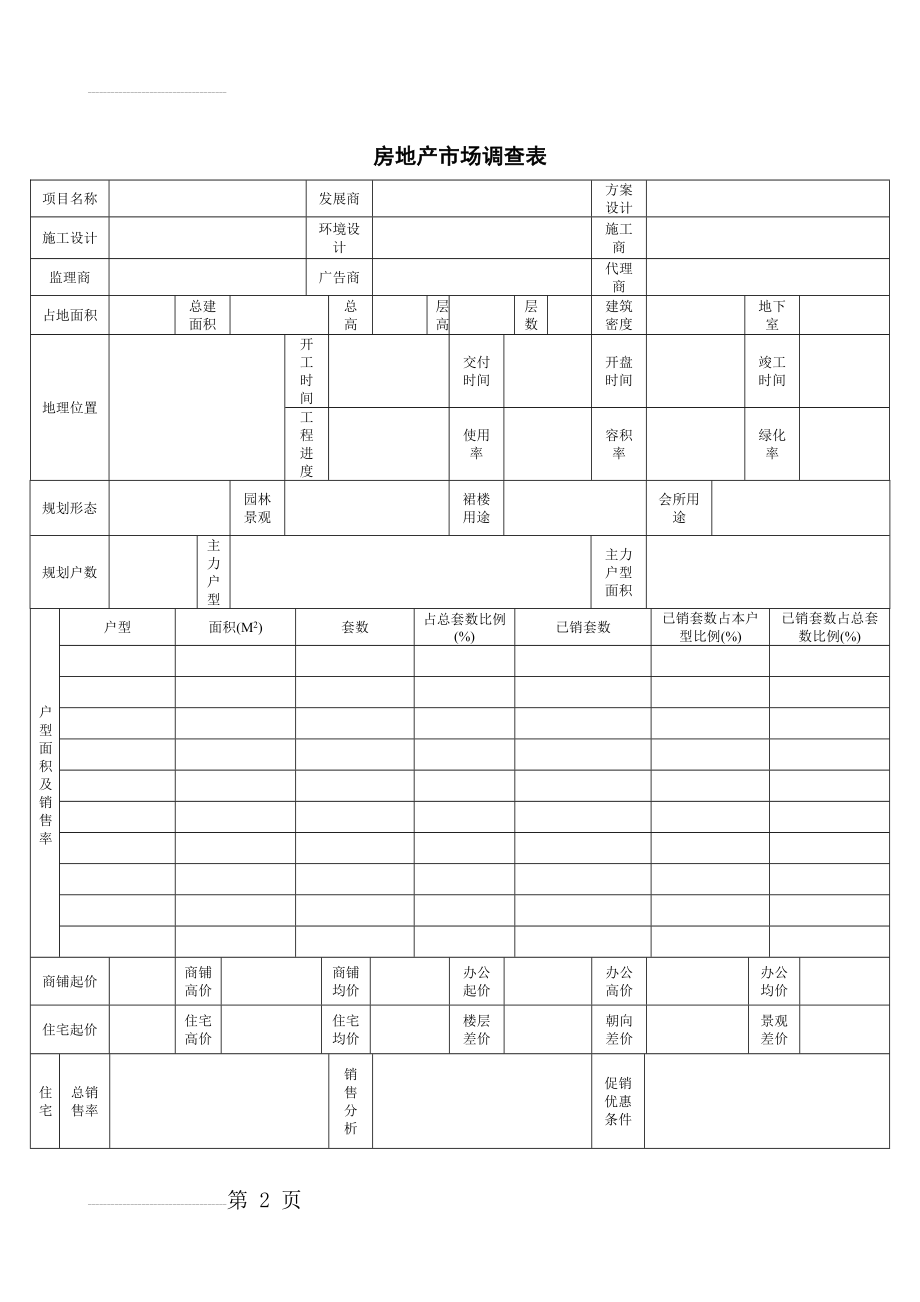 房地产市场调查表模板(3页).doc_第2页