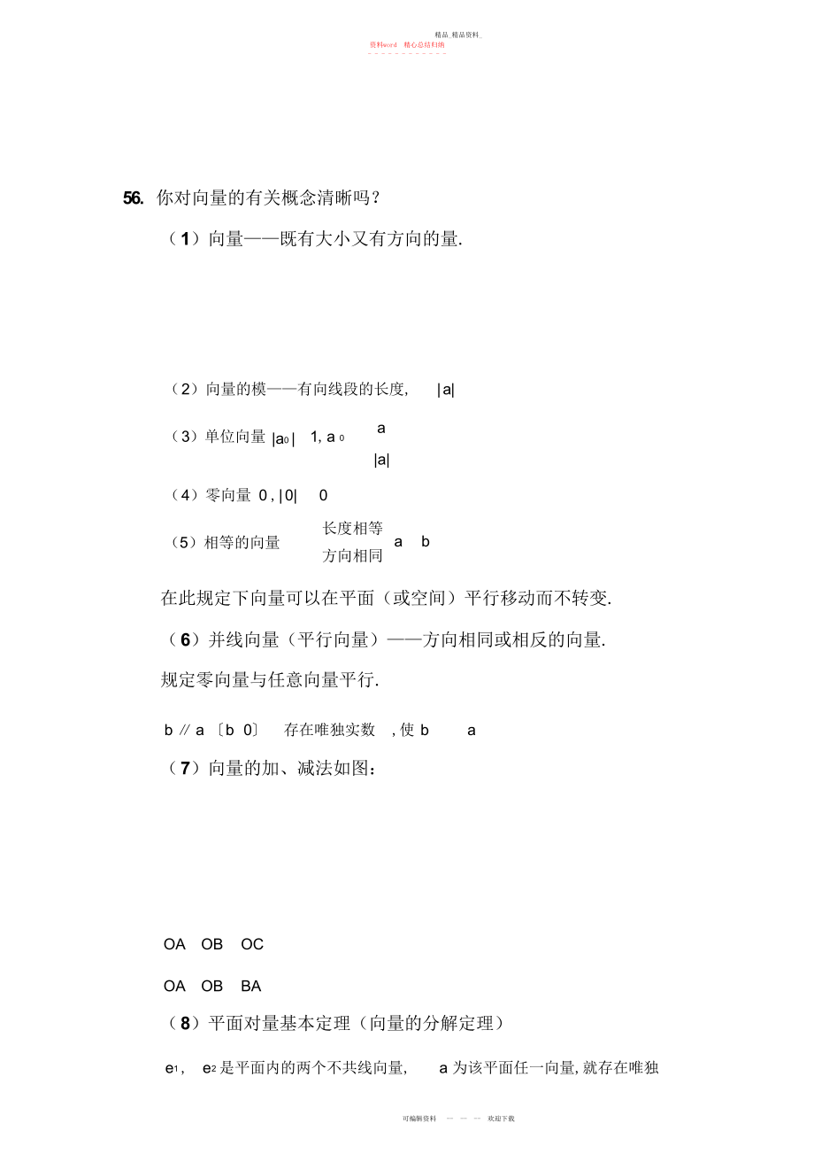 2022年高中数学知识点总结之平面向量与空间解析几何经典必看.docx_第1页