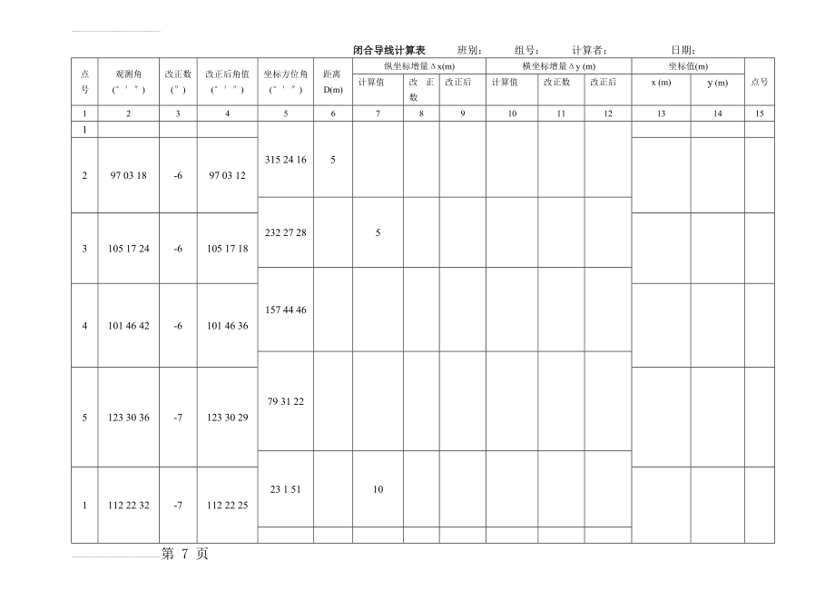 闭合导线计算表例题(3页).doc_第2页