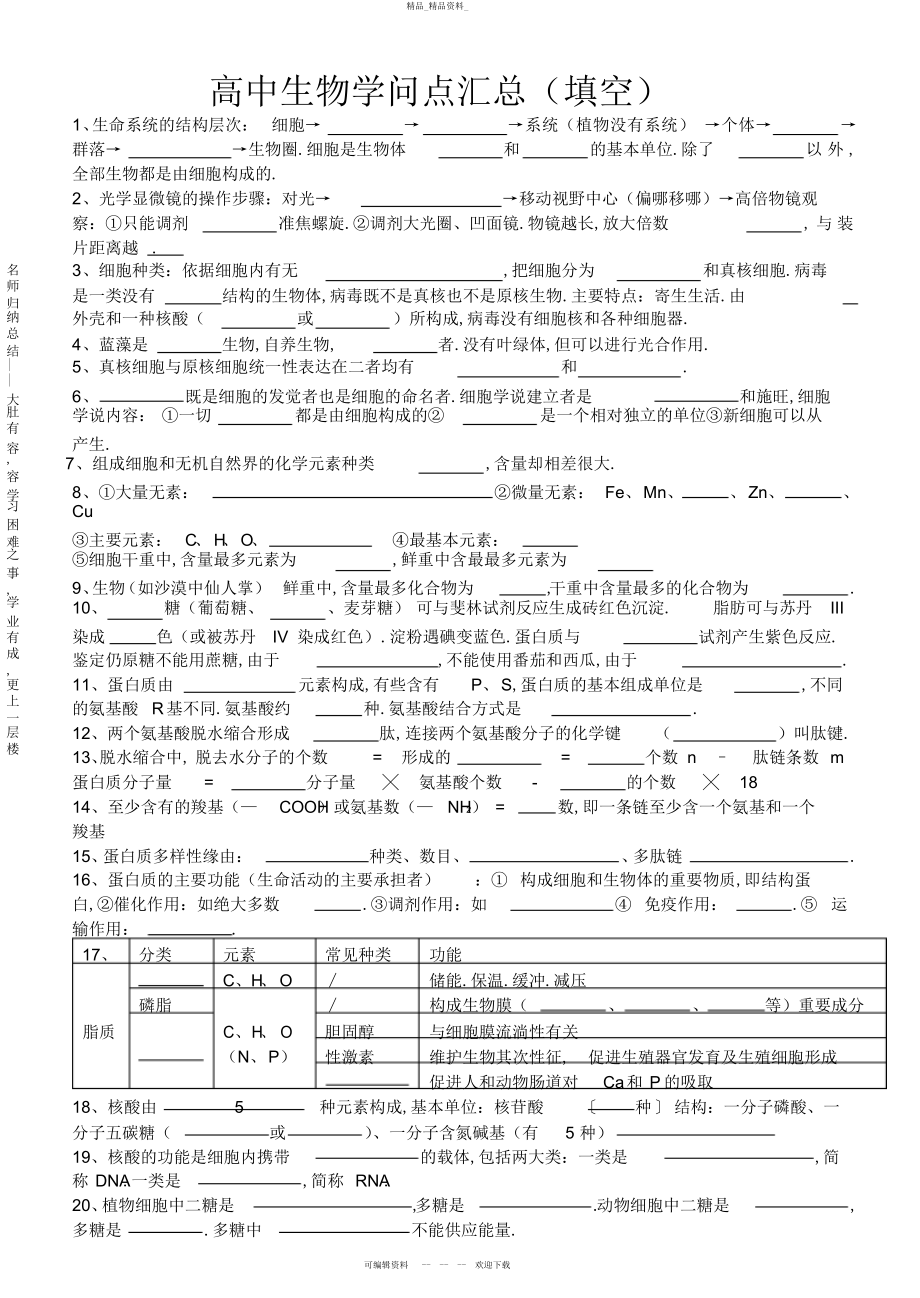 2022年高中生物知识点汇总-高中生物必考知识点总结 .docx_第1页