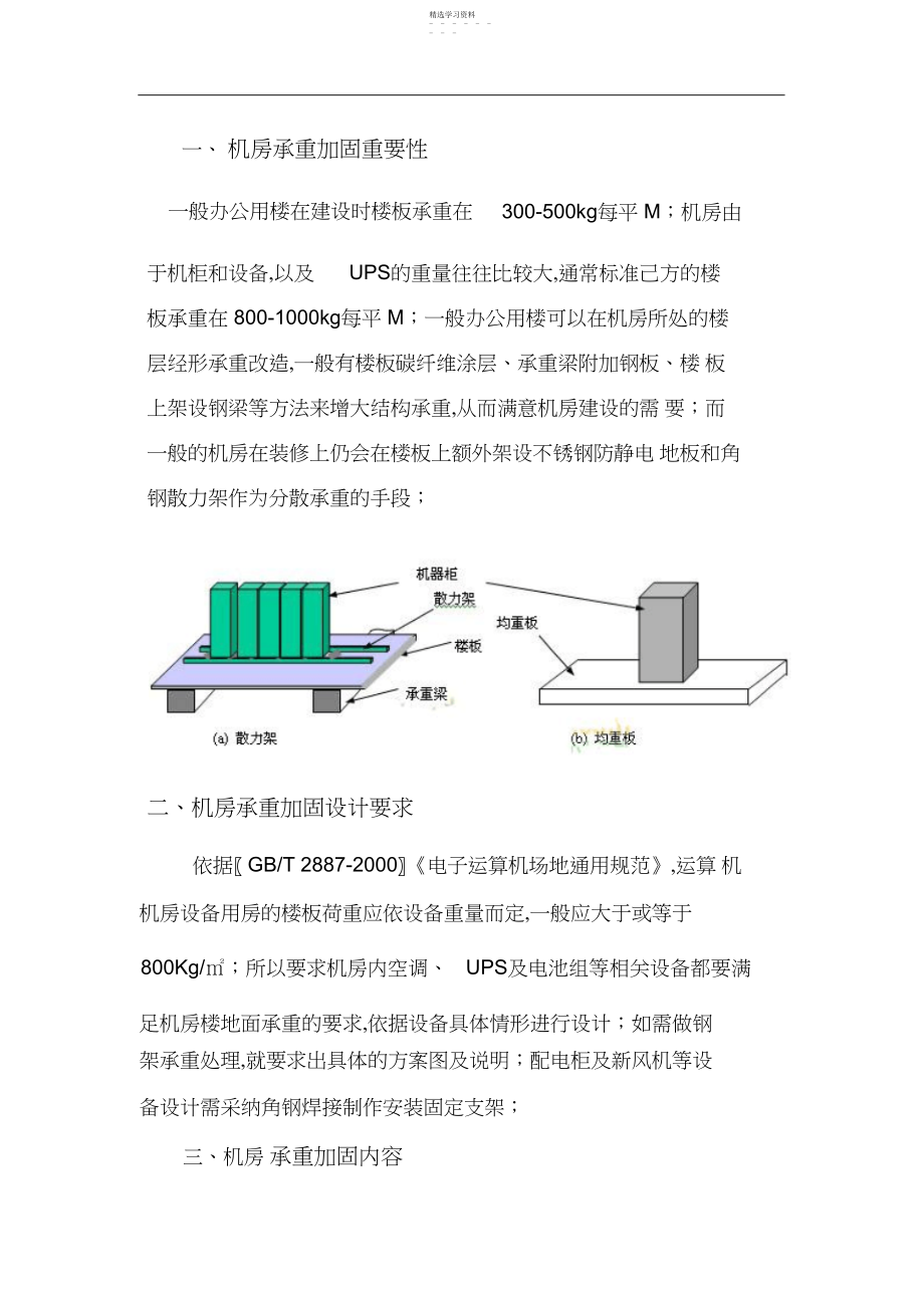 2022年机房加固设计专业技术方案 .docx_第1页