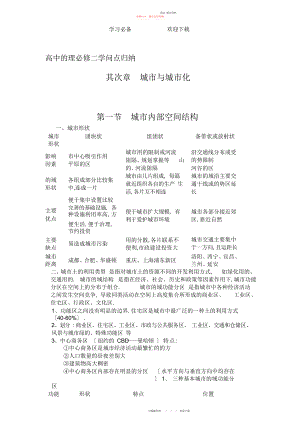 2022年高中地理必修二知识点归纳第一节--城市内部空间结构.docx