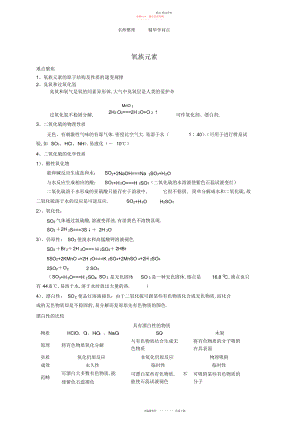 2022年高中化学氧族元素知识点.docx