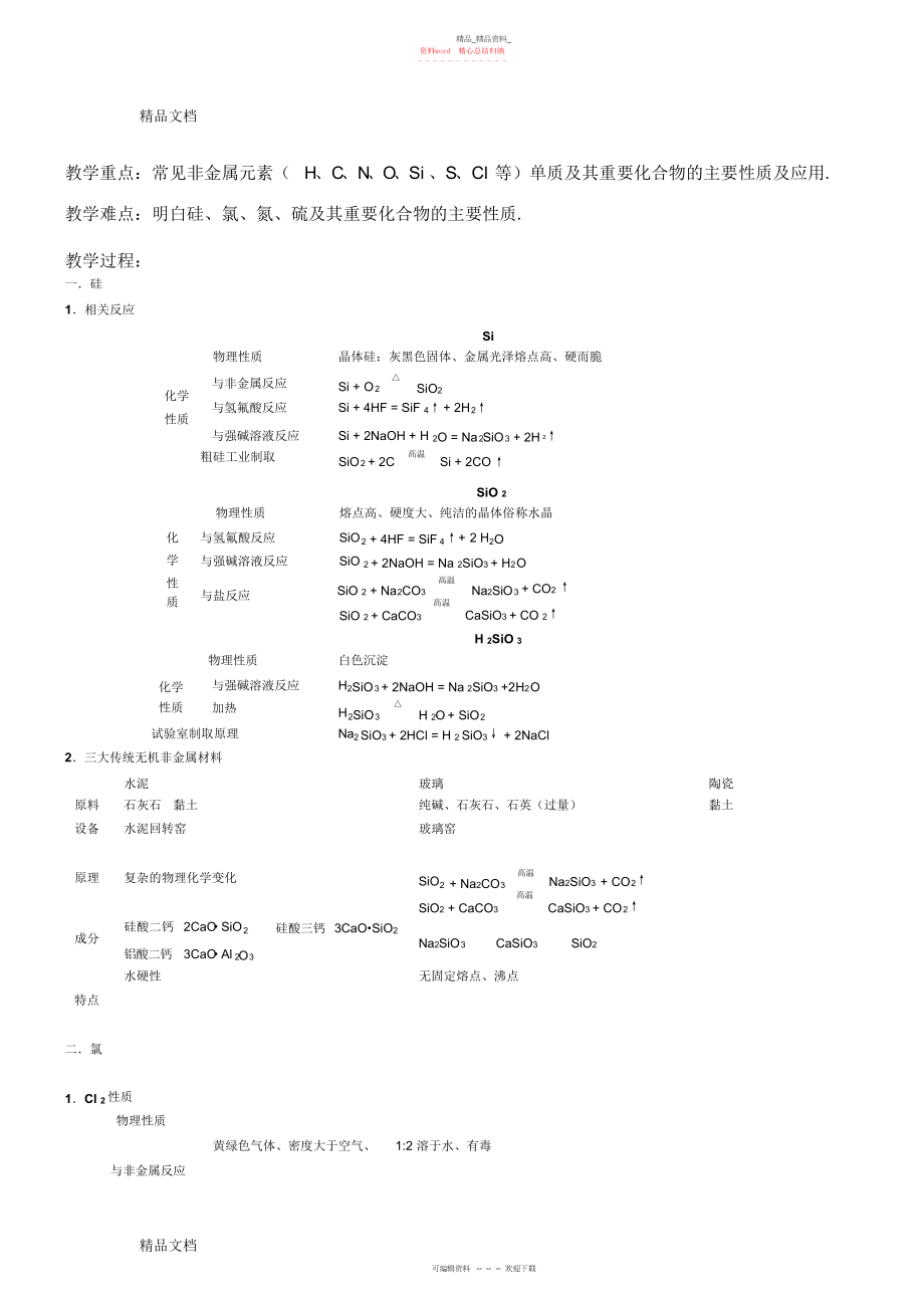 2022年高中化学--必修一第四章知识点总结详细讲解学习.docx_第1页