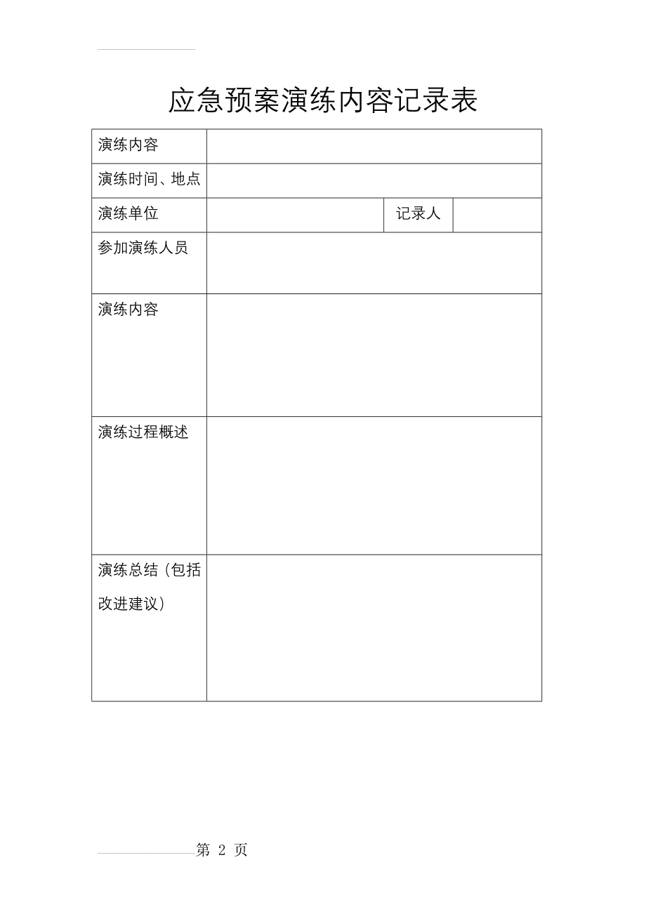 应急预案演练内容记录表(2页).doc_第2页