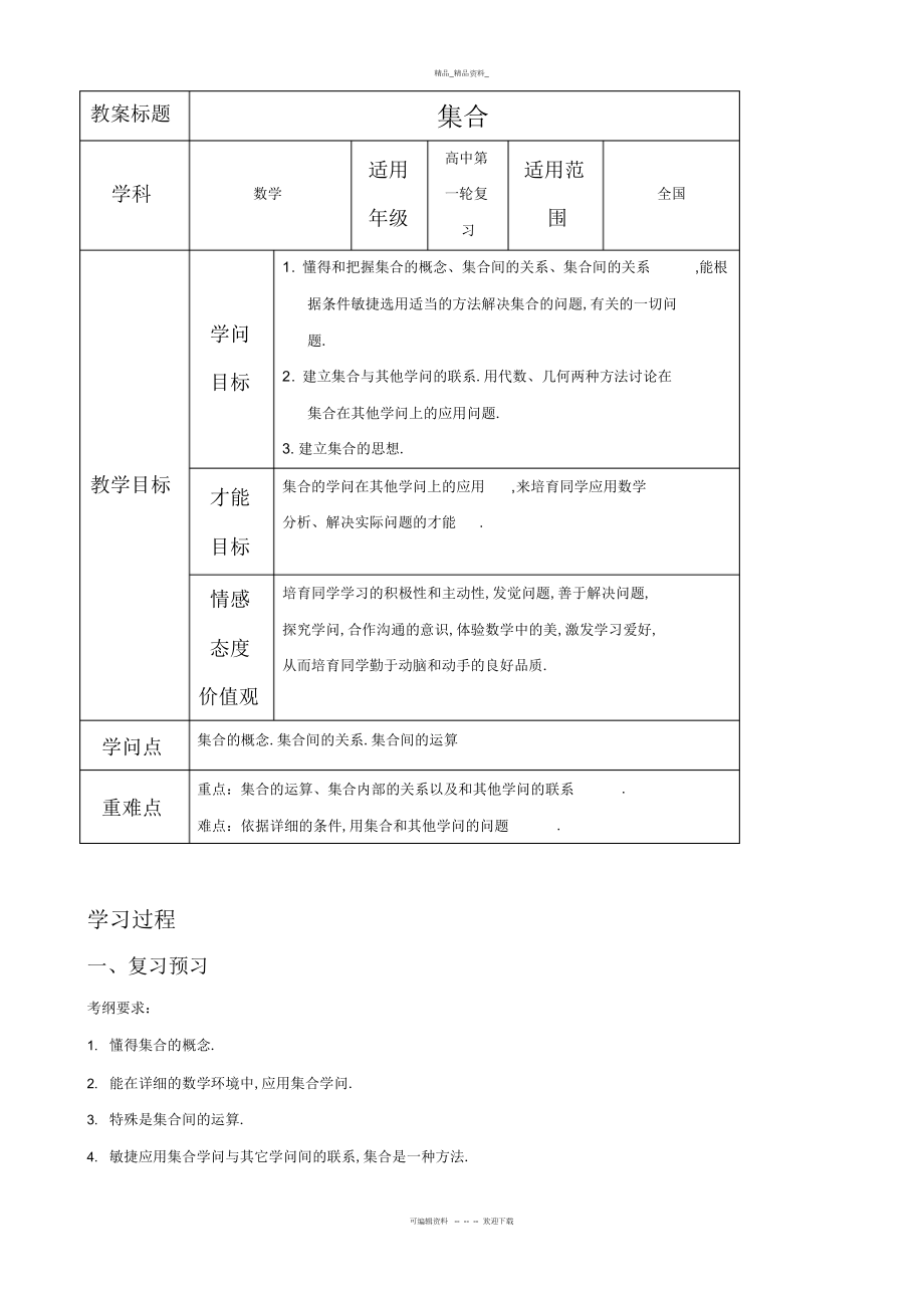 2022年高考中集合常考题型的总结.docx_第1页