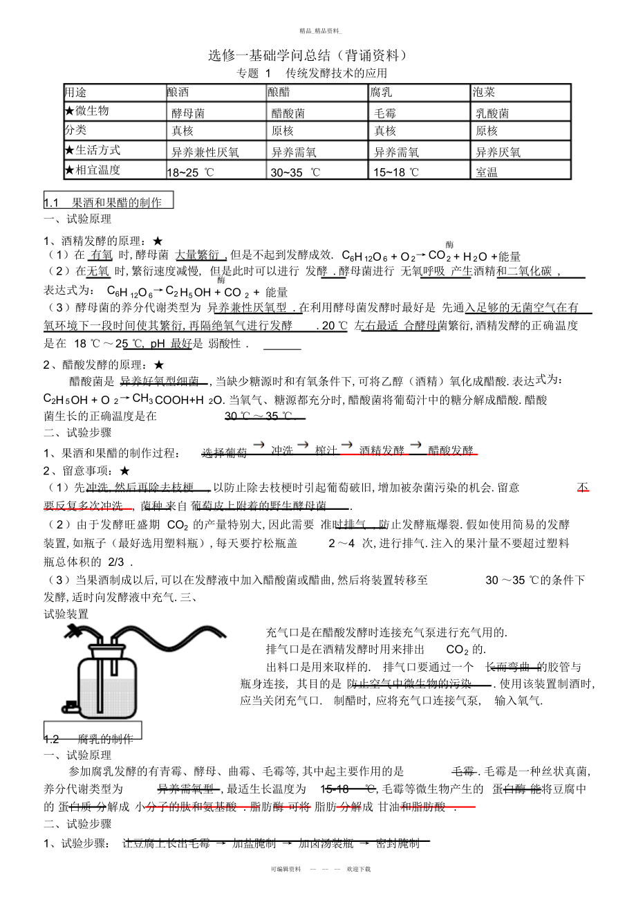 2022年选修一基础知识总结 .docx_第1页