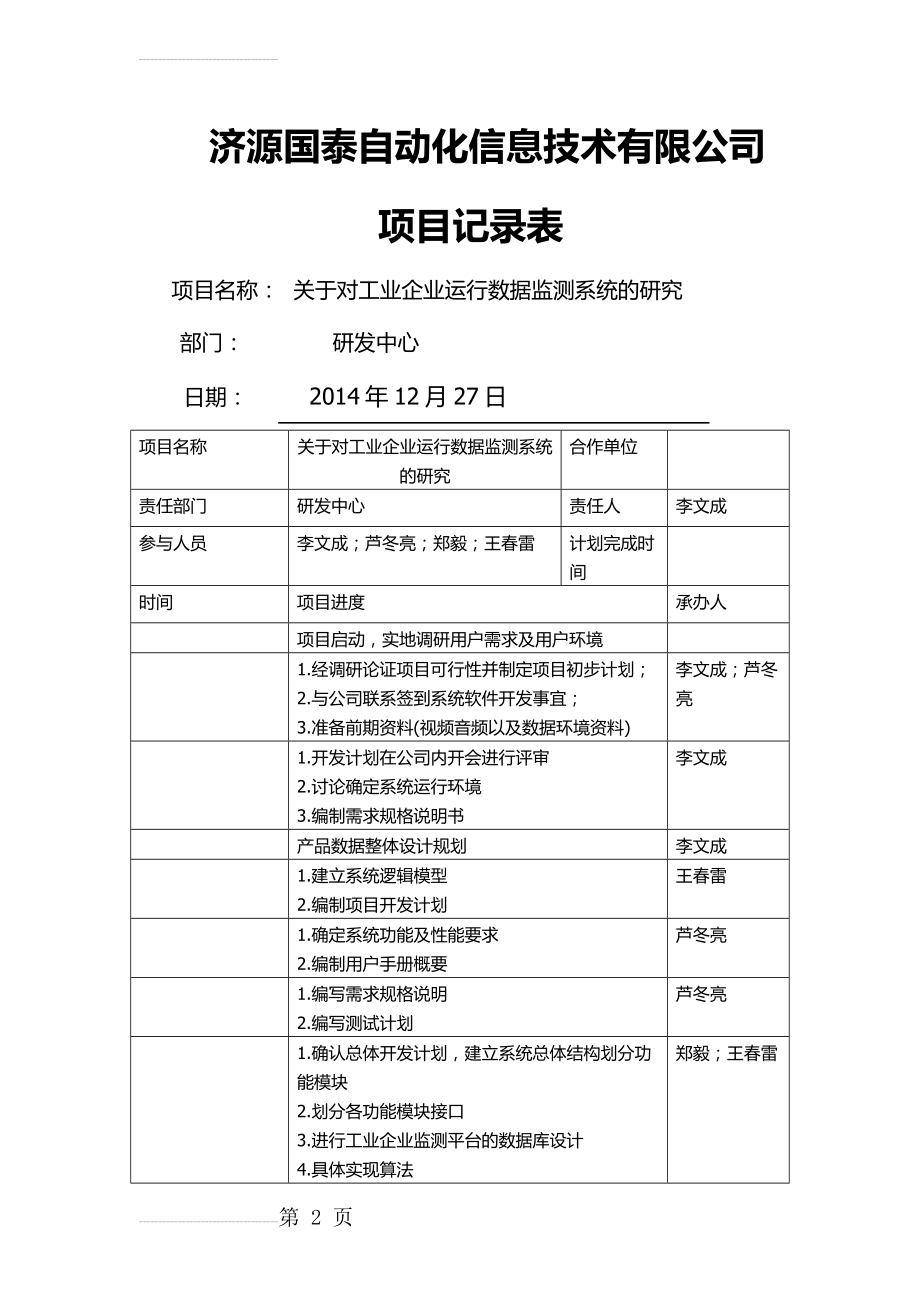 软件开发过程记录表(13页).doc_第2页