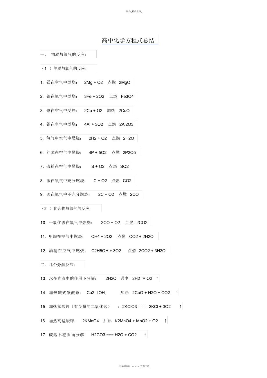 2022年高中化学方程式总结14.docx_第1页