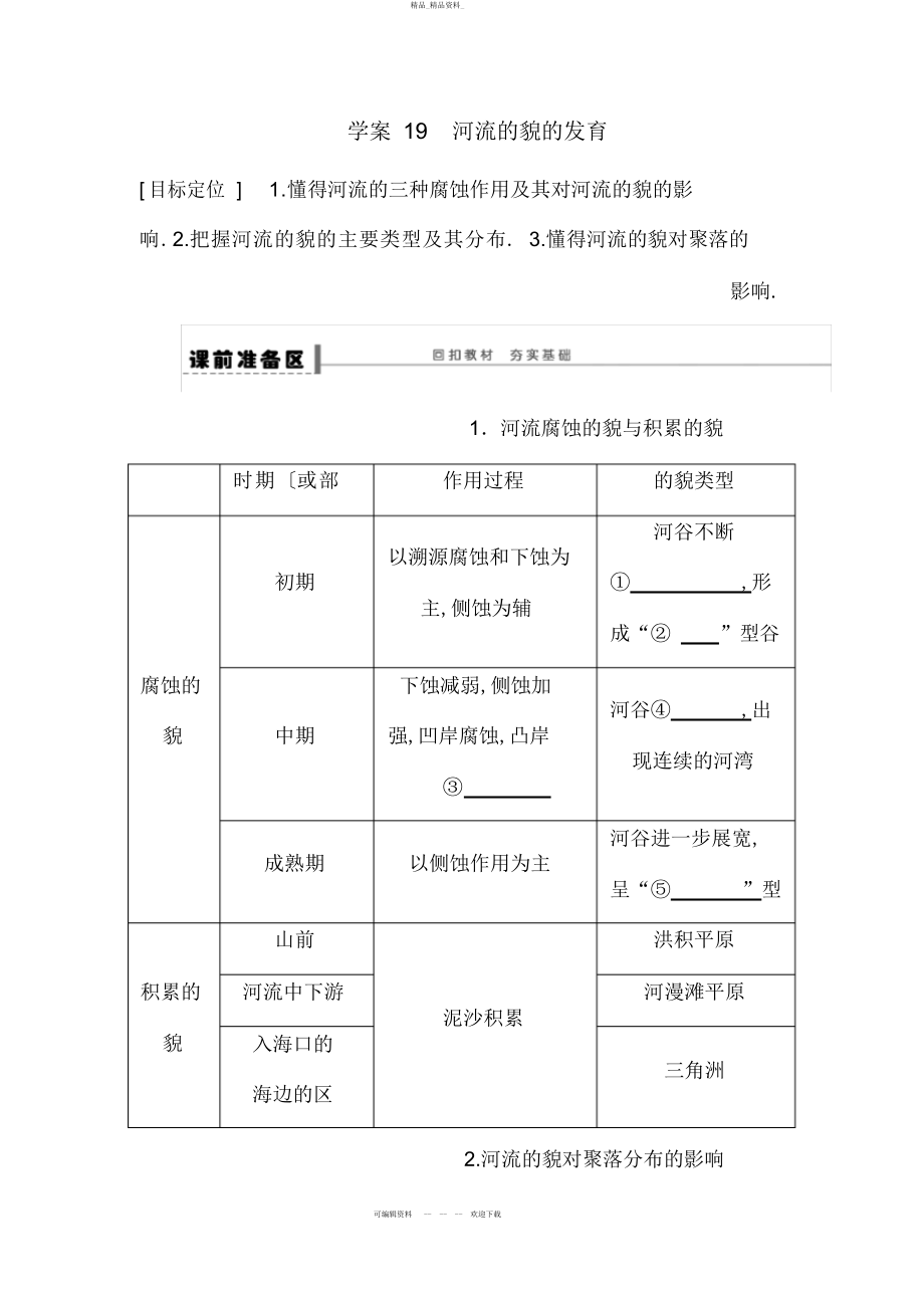 2022年高考地理一轮复习教案河流地貌的发育 .docx_第1页