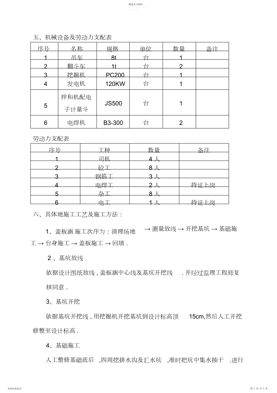 2022年盖板涵施工技术方案 .docx_第2页