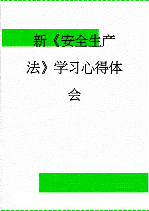 新《安全生产法》学习心得体会(4页).doc