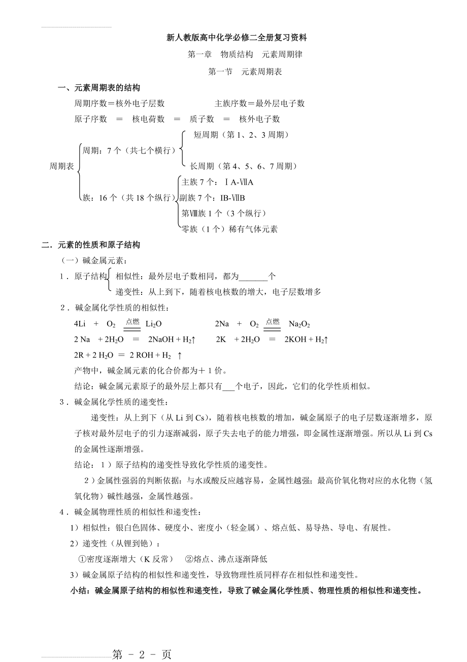 高中化学必修二知识点总结全一册(15页).doc_第2页