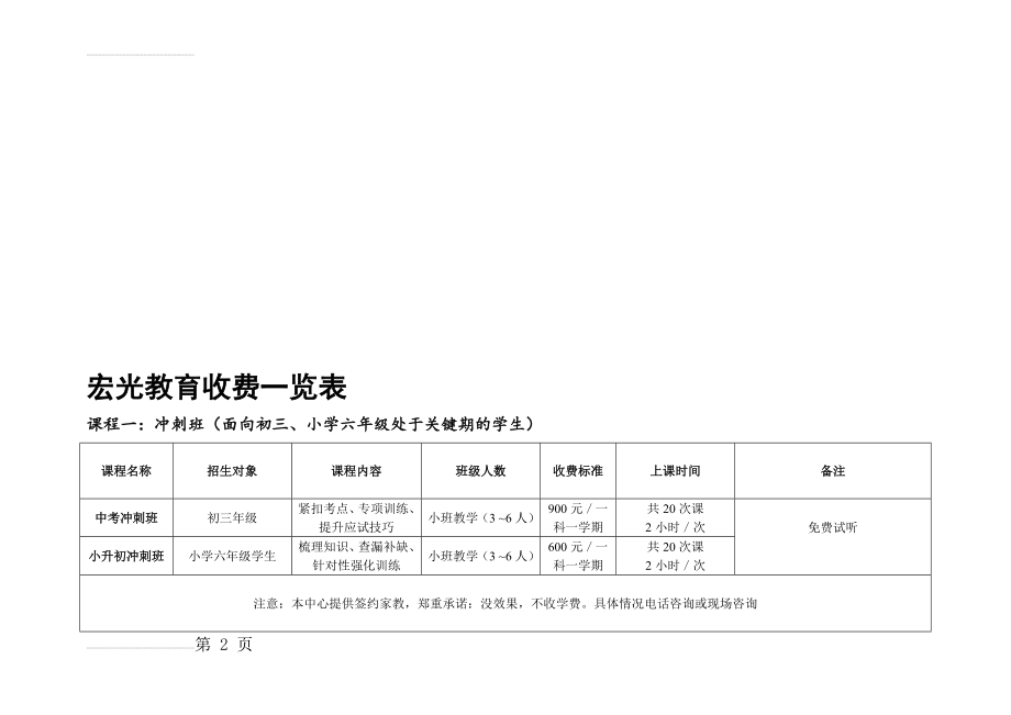 辅导班收费表(5页).doc_第2页