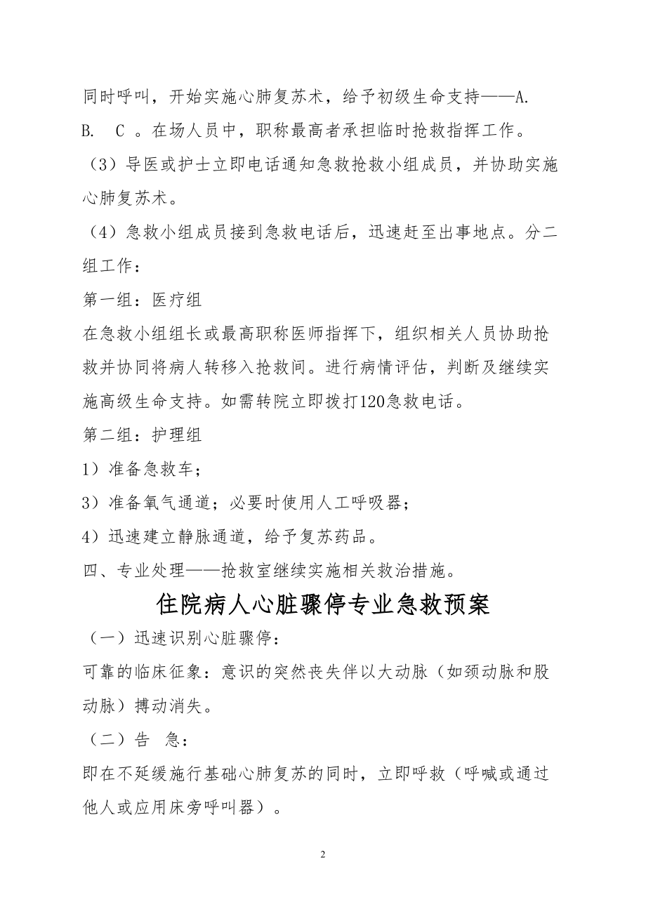 医学专题一急危重症病人抢救预案剖析.docx_第2页