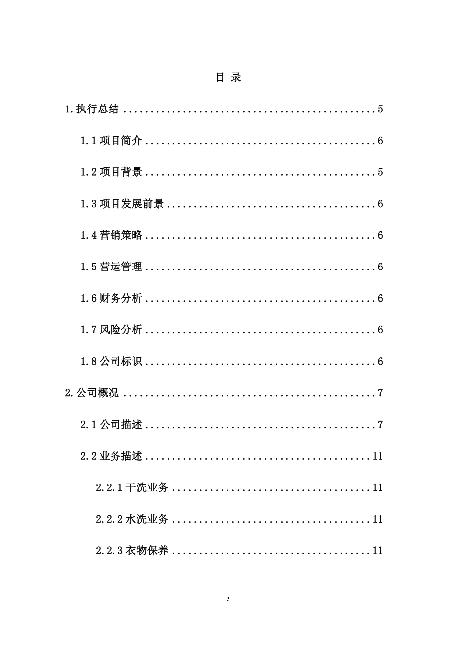 洗衣店项目策划书.docx_第2页