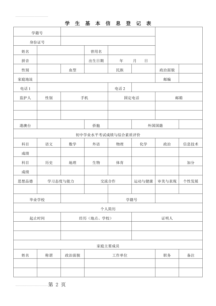 高中学生成长记录手册(22页).doc_第2页