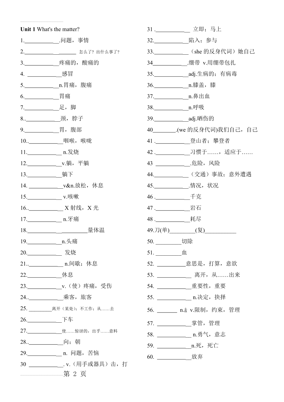 最新人教版八年级下册英语单词、短语(重要)(22页).doc_第2页