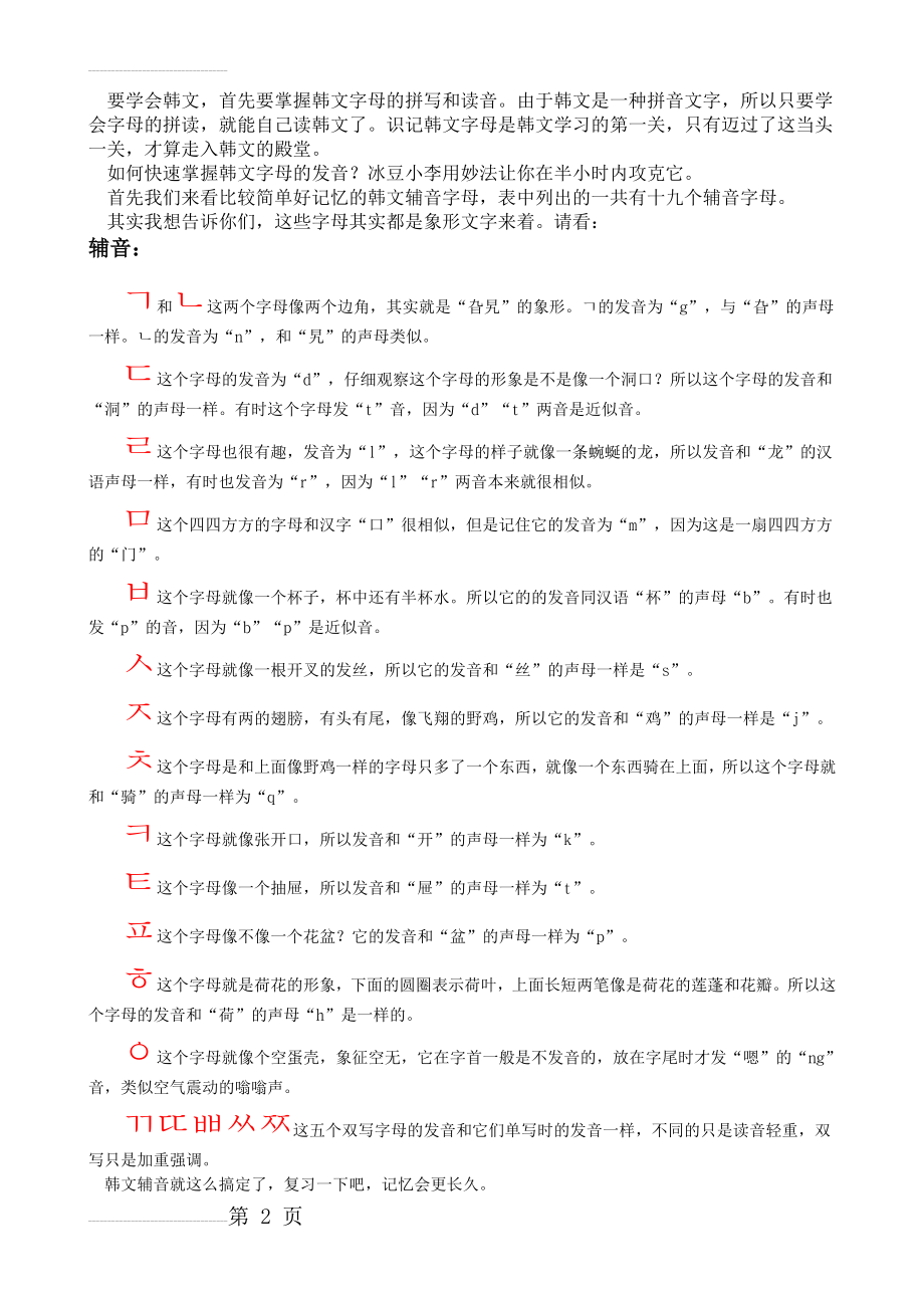 韩文字母表—半小时学会念韩文(5页).doc_第2页