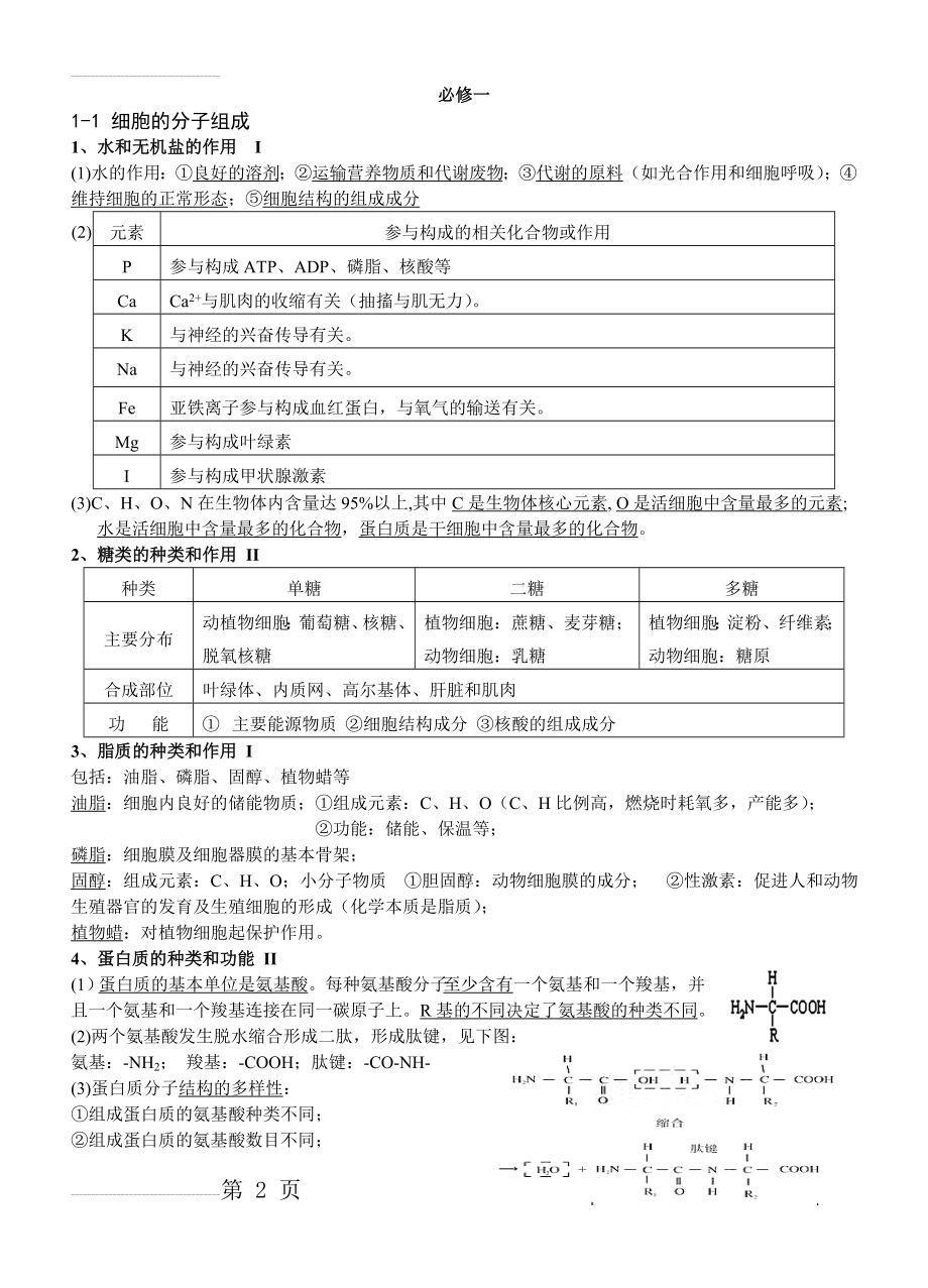 浙教版高中生物必修1知识点(9页).doc_第2页