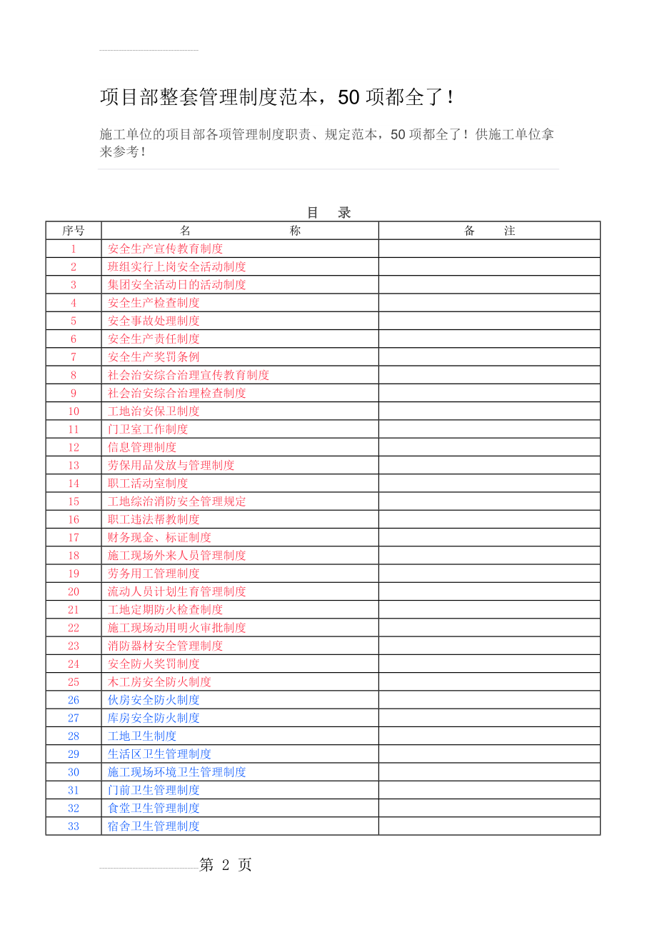 项目部整套管理制度范本(29页).doc_第2页