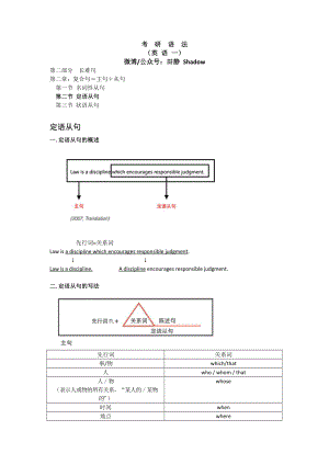 考研英语田静语法长难句英语一：02语法讲义__定从_状从_特殊句式.docx