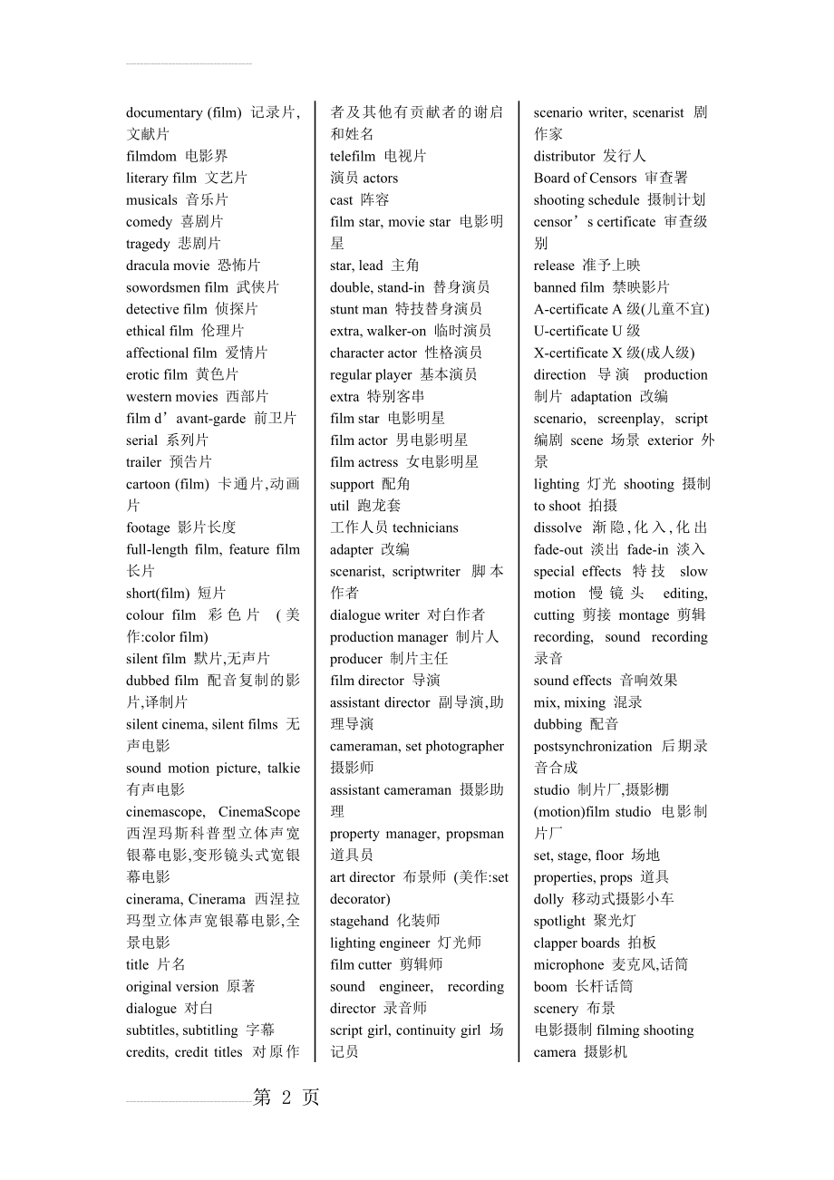 电影专业术语 中英文对照(5页).doc_第2页