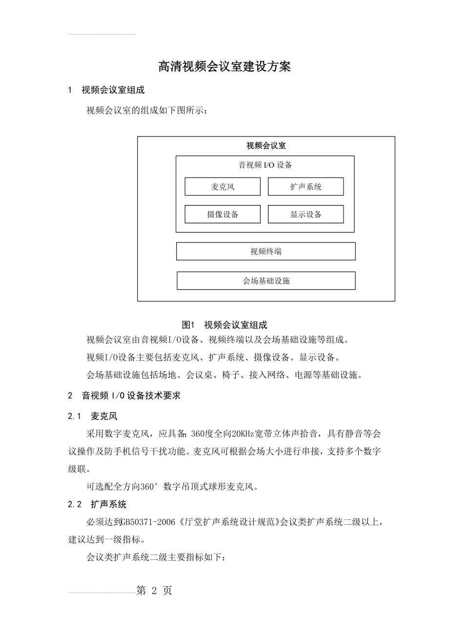 高清视频会议室建设方案(9页).doc_第2页