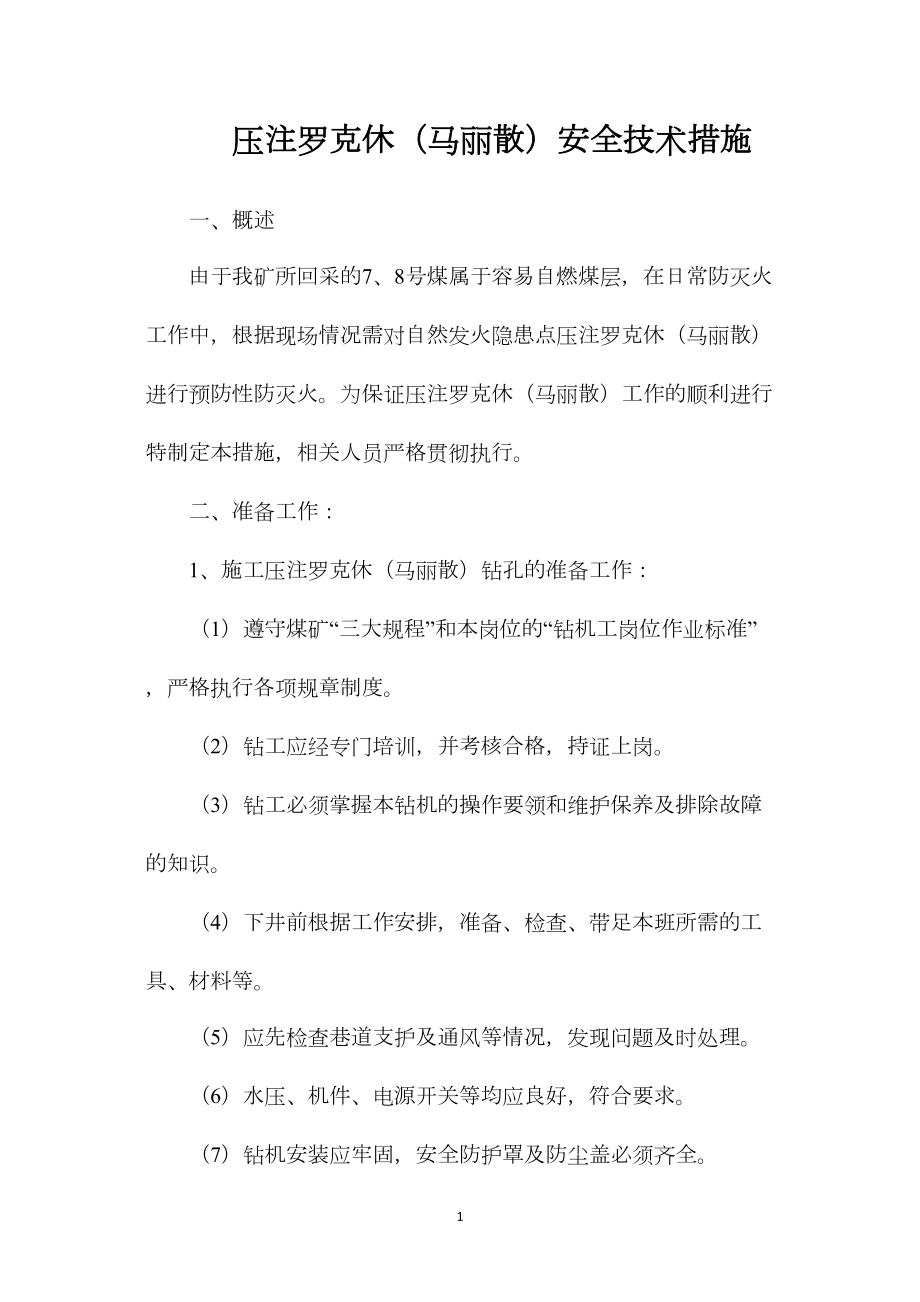 压注罗克休（马丽散）安全技术措施.docx_第1页