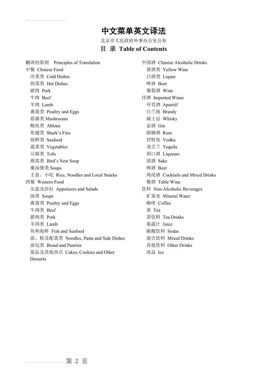 最全版中国菜名英文翻译(数千种)(51页).doc_第2页