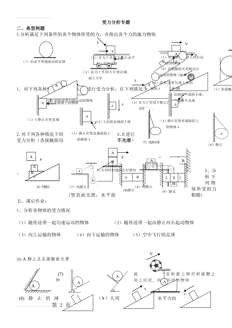 高中物理受力分析精选习题 答案(5页).doc_第2页