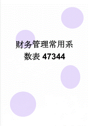 财务管理常用系数表47344(10页).doc